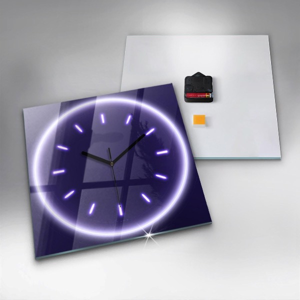 Wanduhr quadratisch Neon-Striche