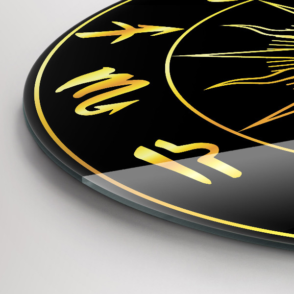 Wanduhr rund Goldene Tierkreiszeichen