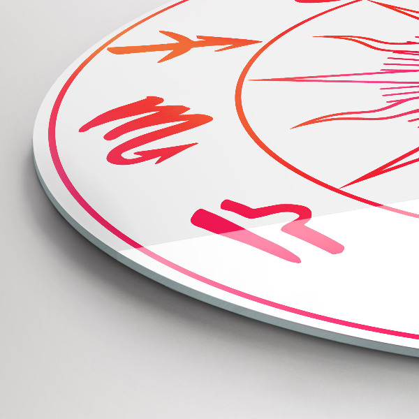 Wanduhr rund mit motiv Farbige Tierkreiszeichen