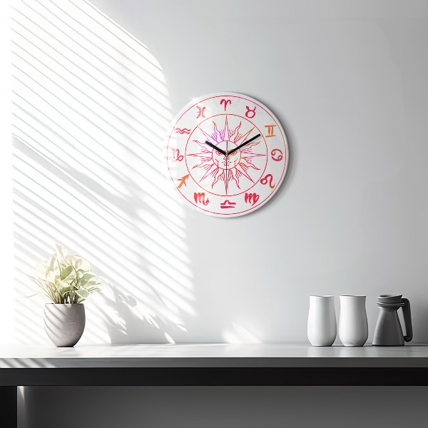 Wanduhr rund mit motiv Farbige Tierkreiszeichen
