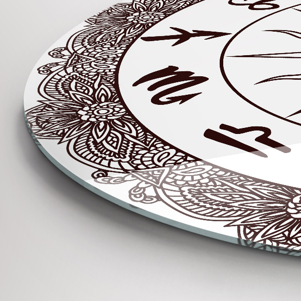 Wanduhr rund Dekorative Tierkreiszeichen