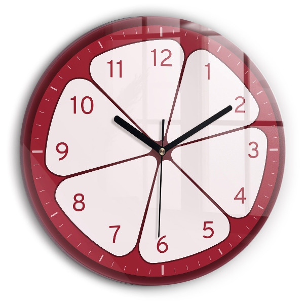 Wanduhr glas rund Geschnittenes Obst