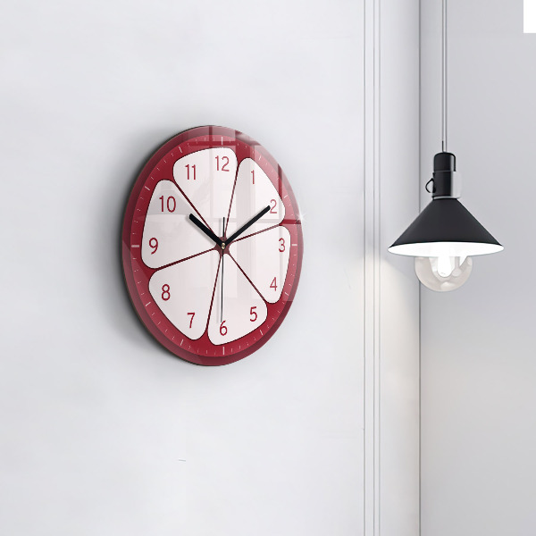 Wanduhr glas rund Geschnittenes Obst