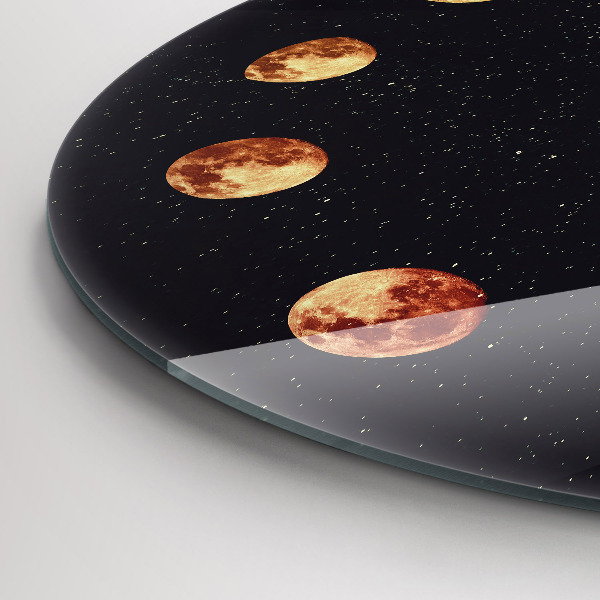 Wanduhr rund mit motiv Mondphasen