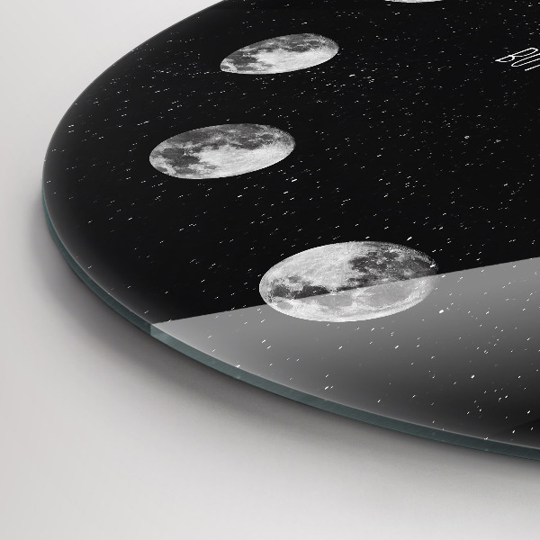 Wanduhr rund Mondphasen und Inschrift