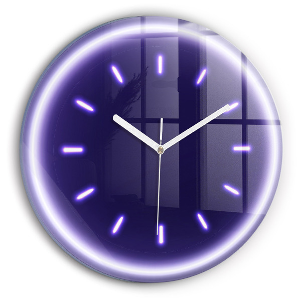 Wanduhr glas rund Neon-Striche