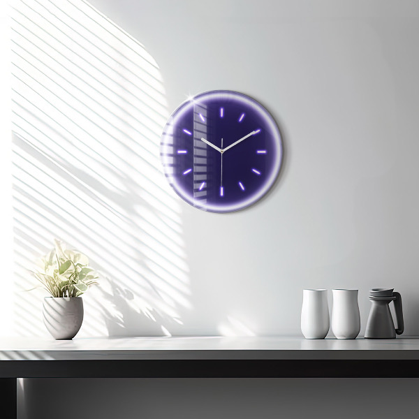 Wanduhr glas rund Neon-Striche
