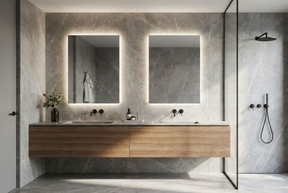 zwei Spiegel für das Badezimmer
